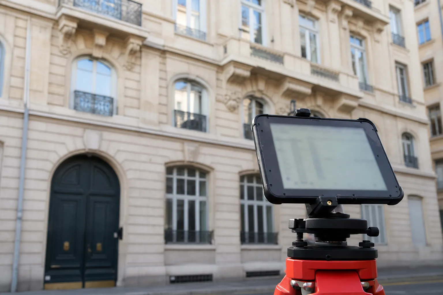 Observation de la façade d’un immeuble lyonnais pour un audit énergétique